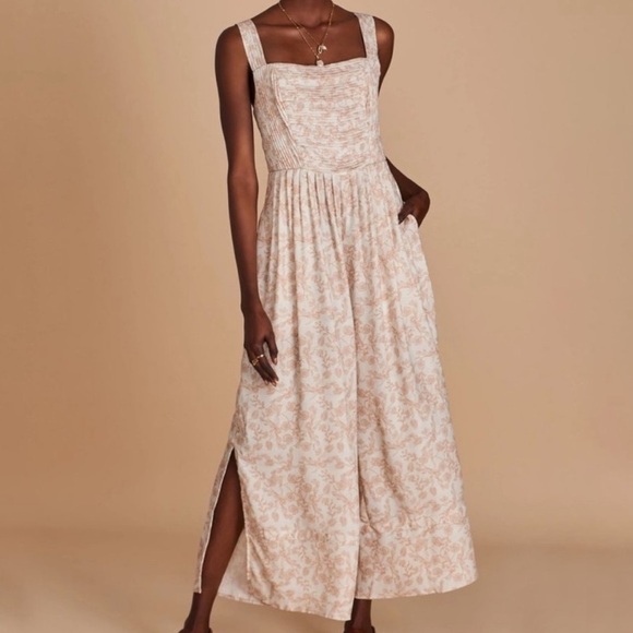 Anthropologie Pants - Anthropologie Sancia The Soran Jumpsuit Lilah Floral Cream Pink Small O2